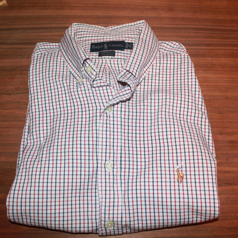 Ralph Lauren Button Down Red White Blue Plaid